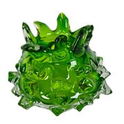 Vase à boutons en verre transparent et vert par Jan Beranek, République tchèque