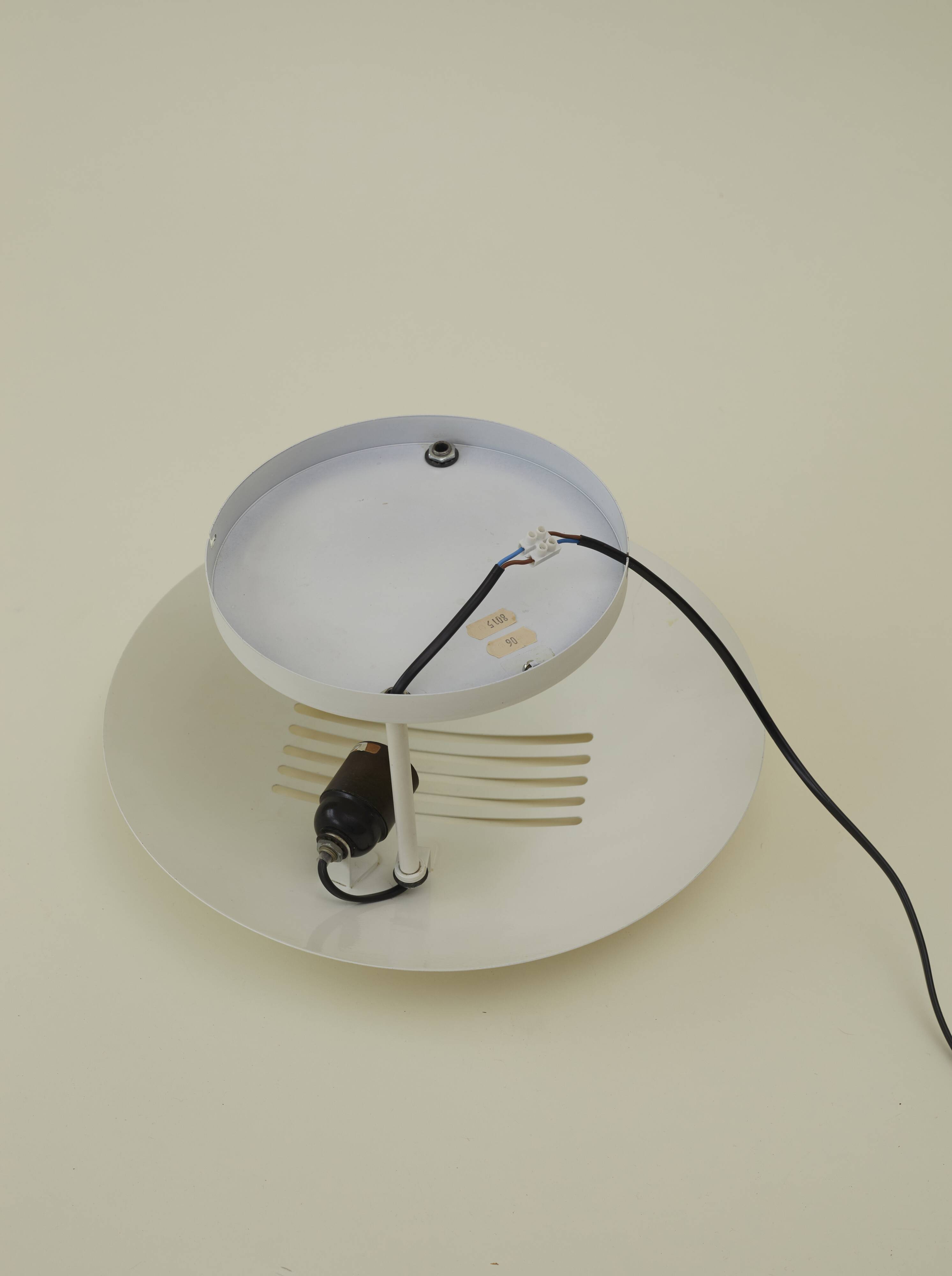 Large vintage cream white metal lamp / wall lamp circa 1980 Germany