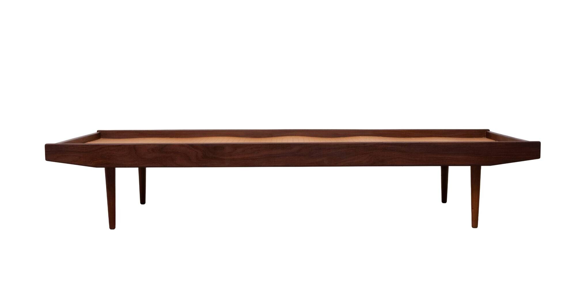 Mid-Century Modern Solid Teak Daybed with Tapered Legs, 1950s