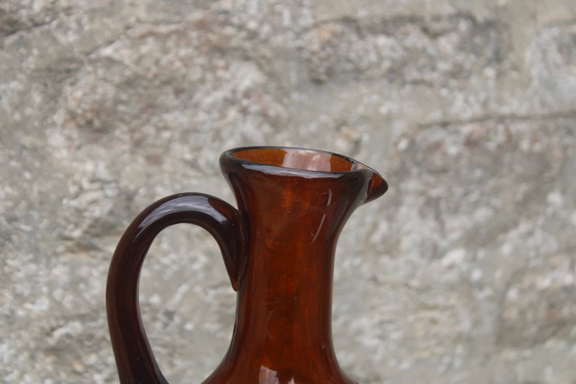 Superbe pichet en verre soufflé bullé