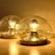 Set of 2 RZB Leuchten wall or ceiling lights in bubble glass, Germany, 1970s