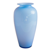 Vintage blue Murano glass vase - Italy 1970s - Flower vase, double glass, timeless shape - Elegant retro decoration, gift idea