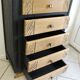 Chest of 5 drawers black figures and wood