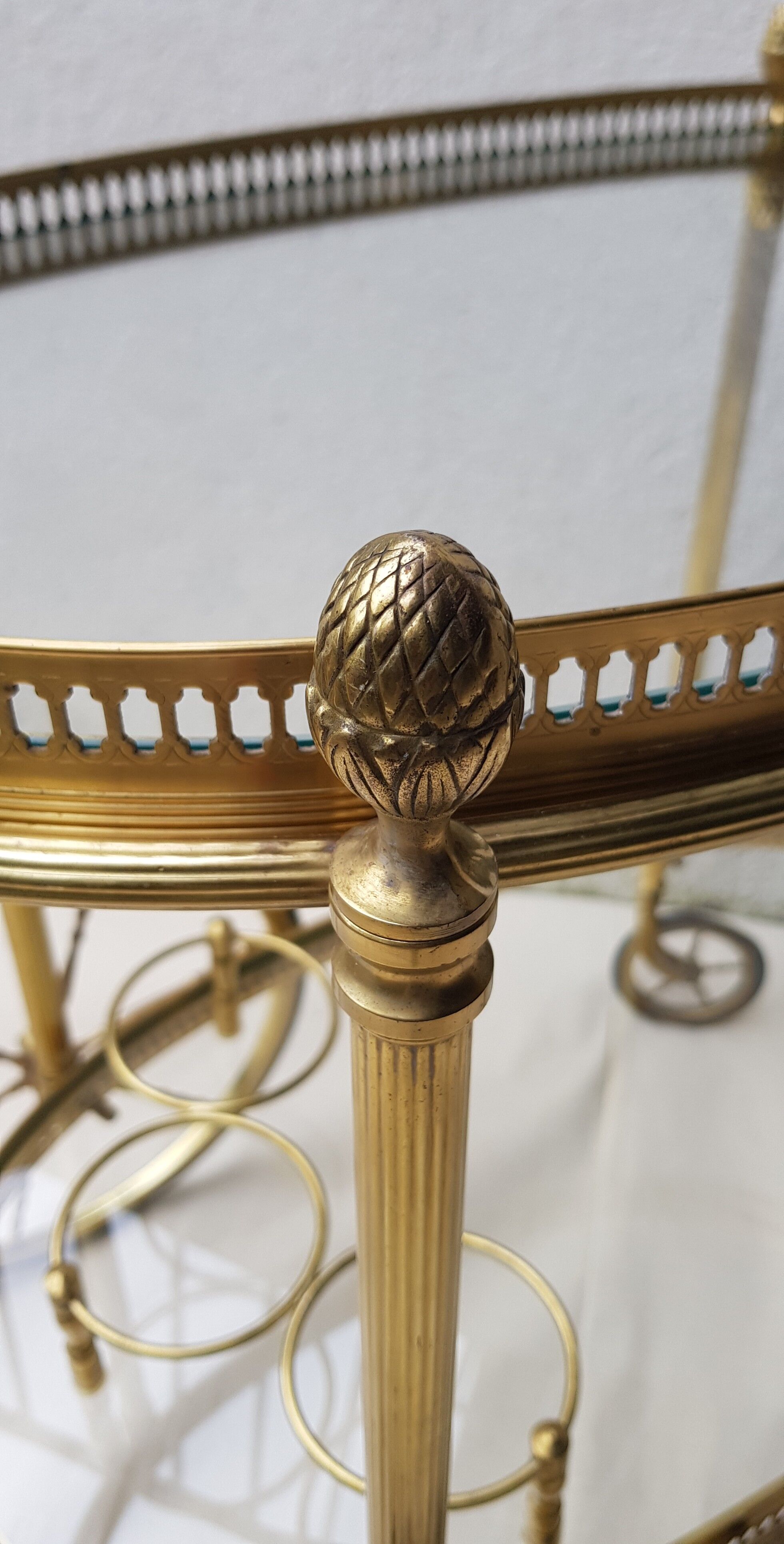 Oval brass serving table