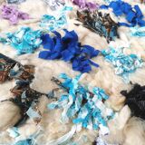 Small reversible colorful Boucharouite rug