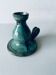Candle holder in enamelled and signed stoneware