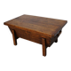 Table basse en pin rustique, style ferme français du début du 20e siècle