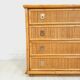 Chest of drawers, dresser, 1960s, Dal vera, bamboo and wicker, brass handles