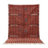 Authentic natural wool rug with traditional coloured patterns 2/3 m