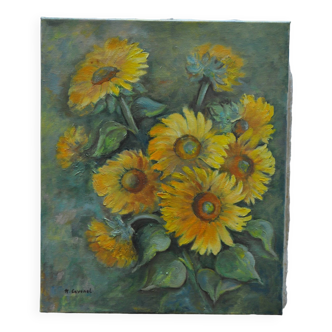 Huile sur toile tournesols