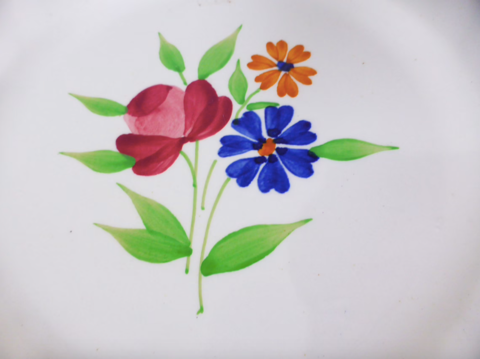Set of 4 vintage dessert plates from the Badonviller porcelain factory
