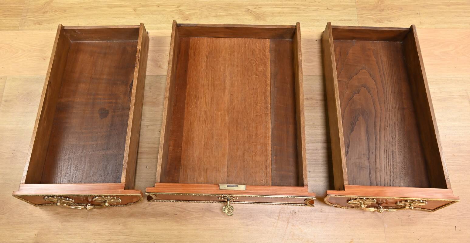 Regency style marquetry desk in precious woods – Late 19th century