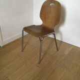 Vintage chair wood and chrome