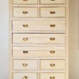 Craft furniture haberdashery - tall patinated chest of drawers - XXL chest of drawers