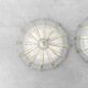 Pair of vintage wall lights in worked transparent glass – 1970s