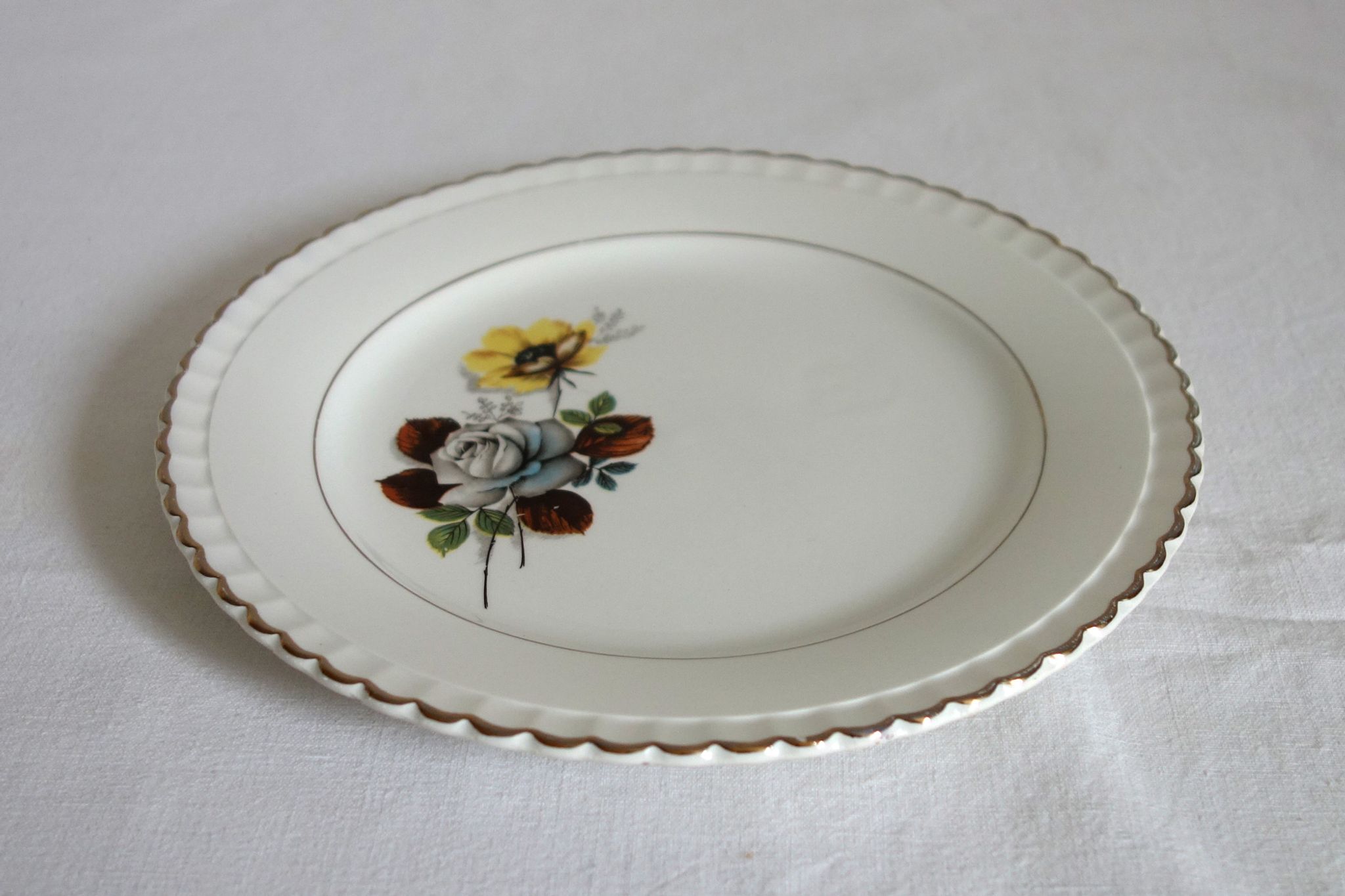 Lot de 6 assiettes à dessert Digoin modèle Veronese, années 50