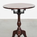 Antique English Round Open Birdcage Tilt-Top Table / Wine Table