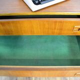 Scandinavian low teak and metal sideboard