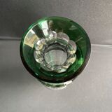 Overlay cut crystal vase signed Val Saint Lambert 1970s