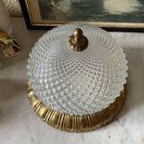 Vintage glass and brass ceiling lamp