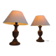 Set of two wooden vintage lamps