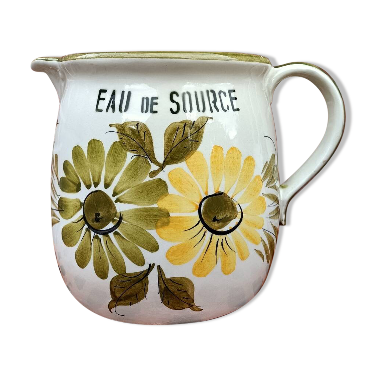 Vintage ceramic flower pitcher - Spring Water -