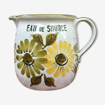 Vintage ceramic flower pitcher - Spring Water -