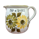 Pichet fleurie en céramique vintage marqué "eau de source"