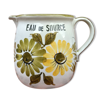 Vintage ceramic flower pitcher - Spring Water -