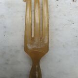 Art Nouveau salad servers in horn and silver metal