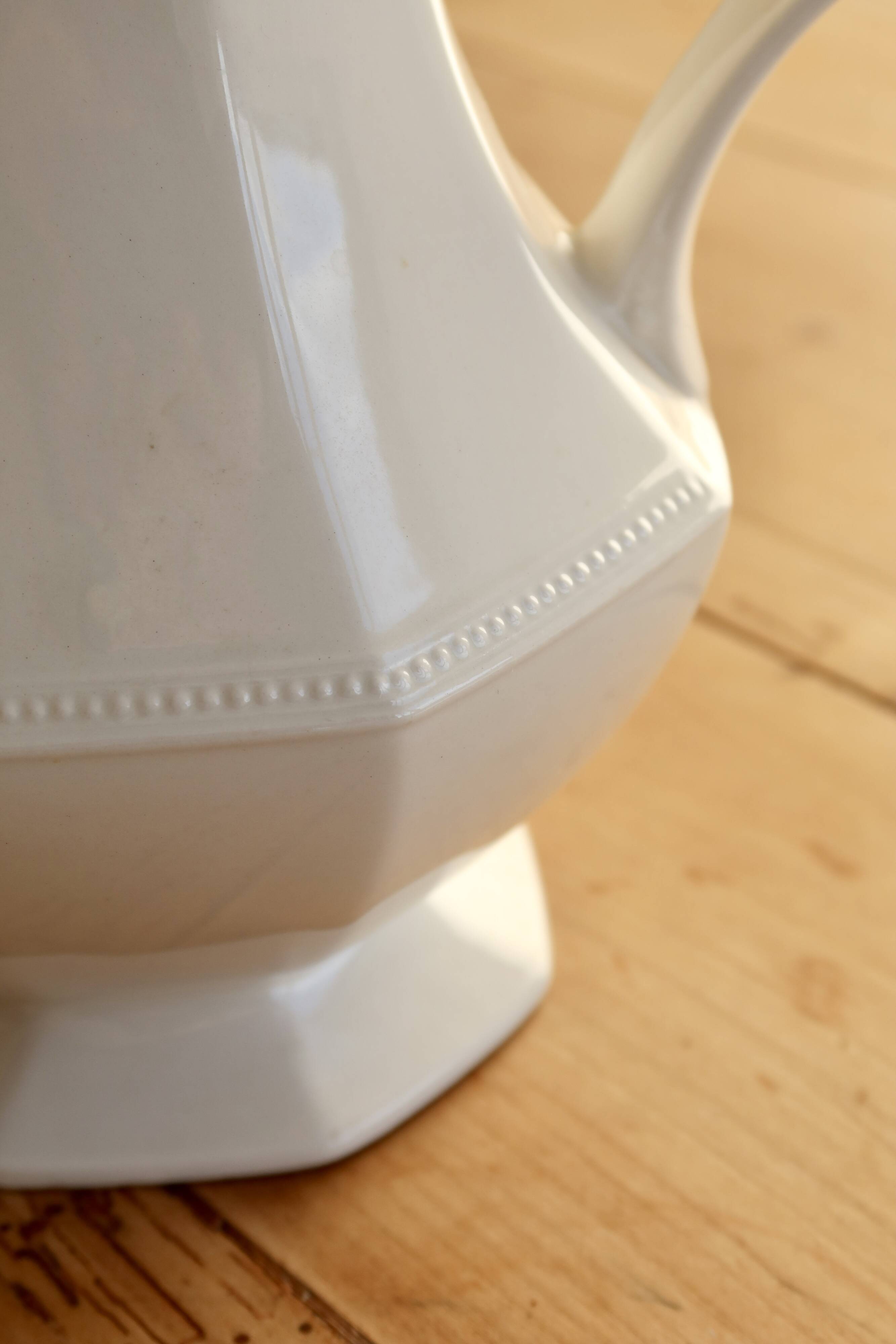 Large vintage jug Johnson Brothers Pearl pattern white porcelain