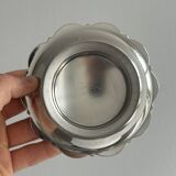 Vintage Coquillor butter dish in shiny metal