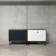 Enfilade moderniste noire et blanche Philippon et Lecoq vintage années 60