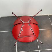 Fauteuil lounge rouge style Pierre Paulin 1980