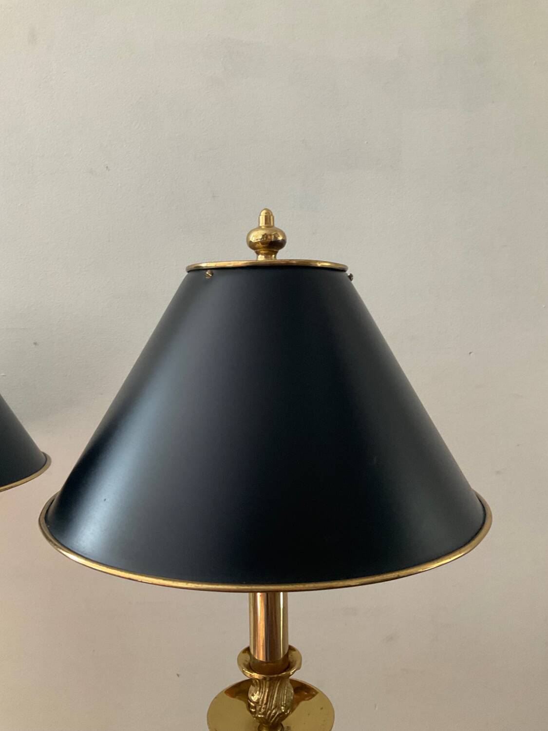 Pair of Empire lamps in bronze and sheet metal