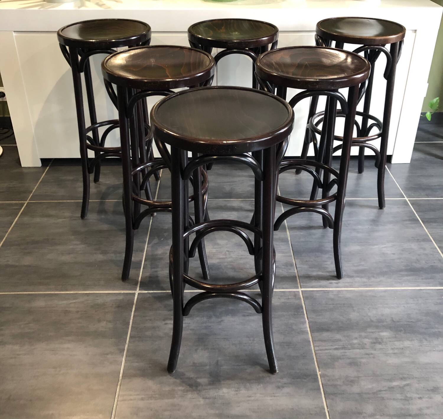 Series of 6 bistro stools
