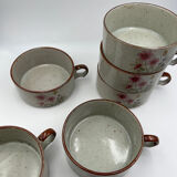 Six ceramic floral cups