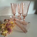 6 Rosaline Twisted Pink Champagne Flutes