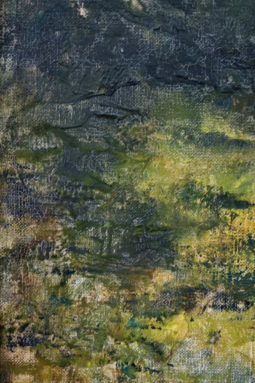 Swedish modern painting, Hanna Brundin, 1970s, oil on canvas, framed