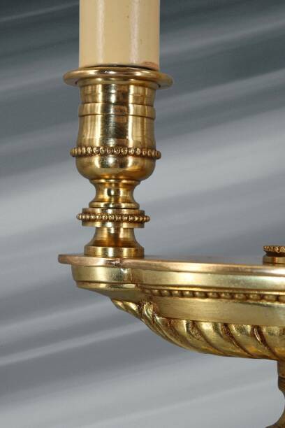 Directoire Style Gilt Solid Bronze Bouillotte Lamp "Lucien Gau"