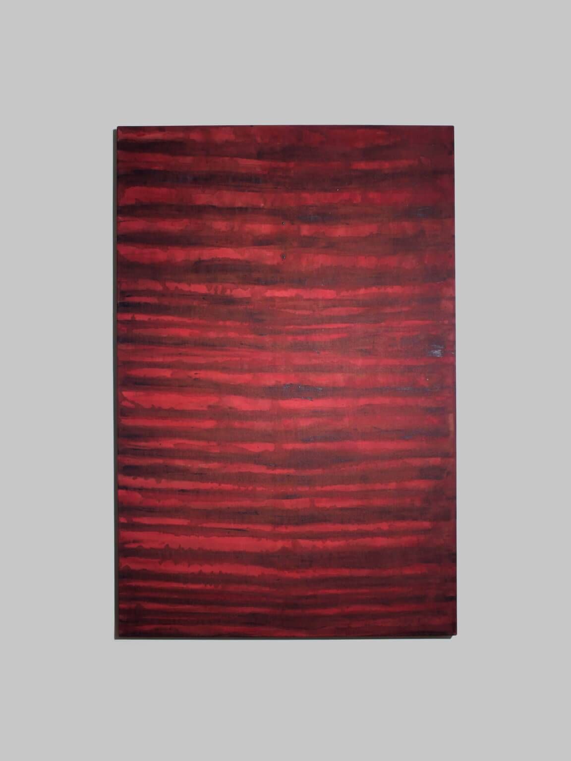 Horizontal Organic Lines In Pink And Black By Karina Savonenko, 80x120cm