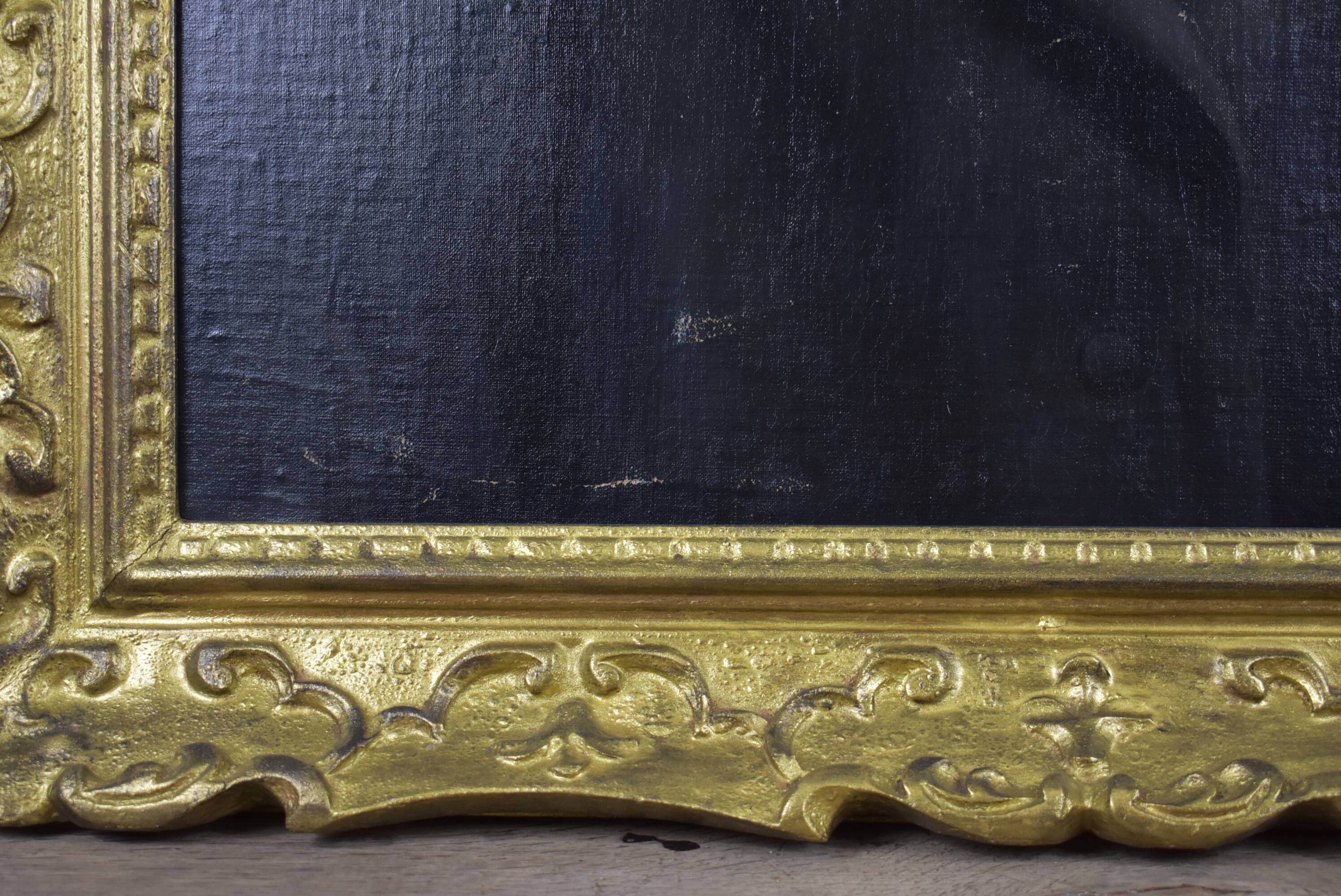 Tableau ancien vieil homme au chapeau