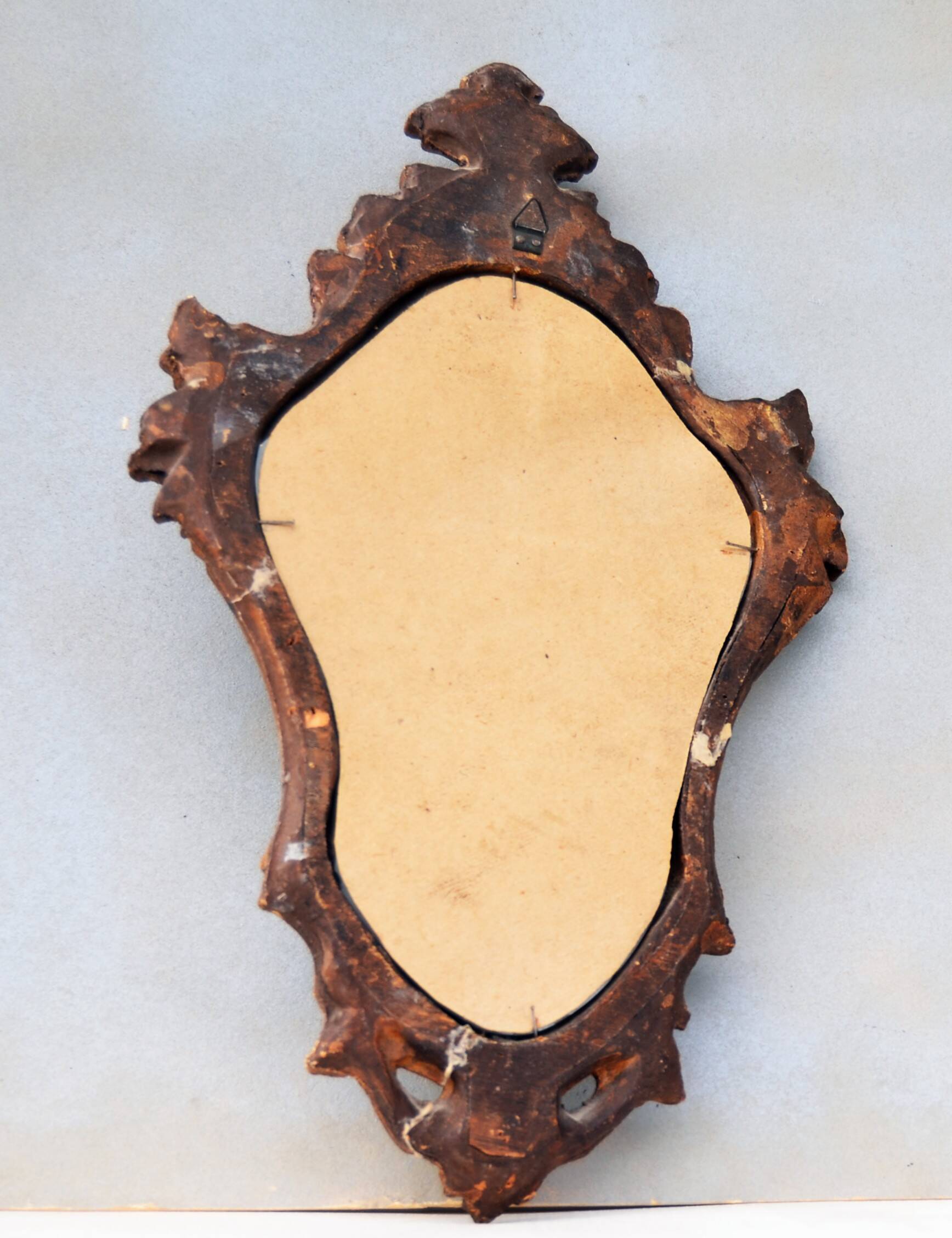 Antique Gilded Wood Mirror a Fronton Baroque Style