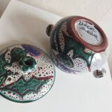 Vallauris lidded pot with thistle decoration