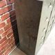 Vintage industrial furniture with metal clamshell atal