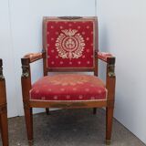Pair of 19th century Empire armchairs
