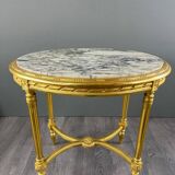 Table Guéridon En Bois Doré, Style Louis XVI, XIXe Siècle