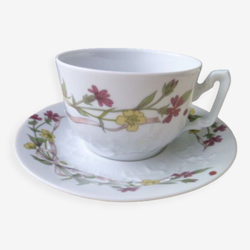 Déjeuner ou tasse à chocolat ou à thé en porcelaine L'Hirondelle
