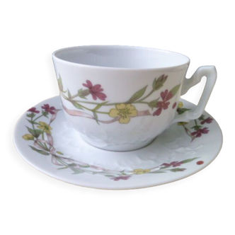 Lunch or chocolate or tea cup in L'Hirondelle porcelain