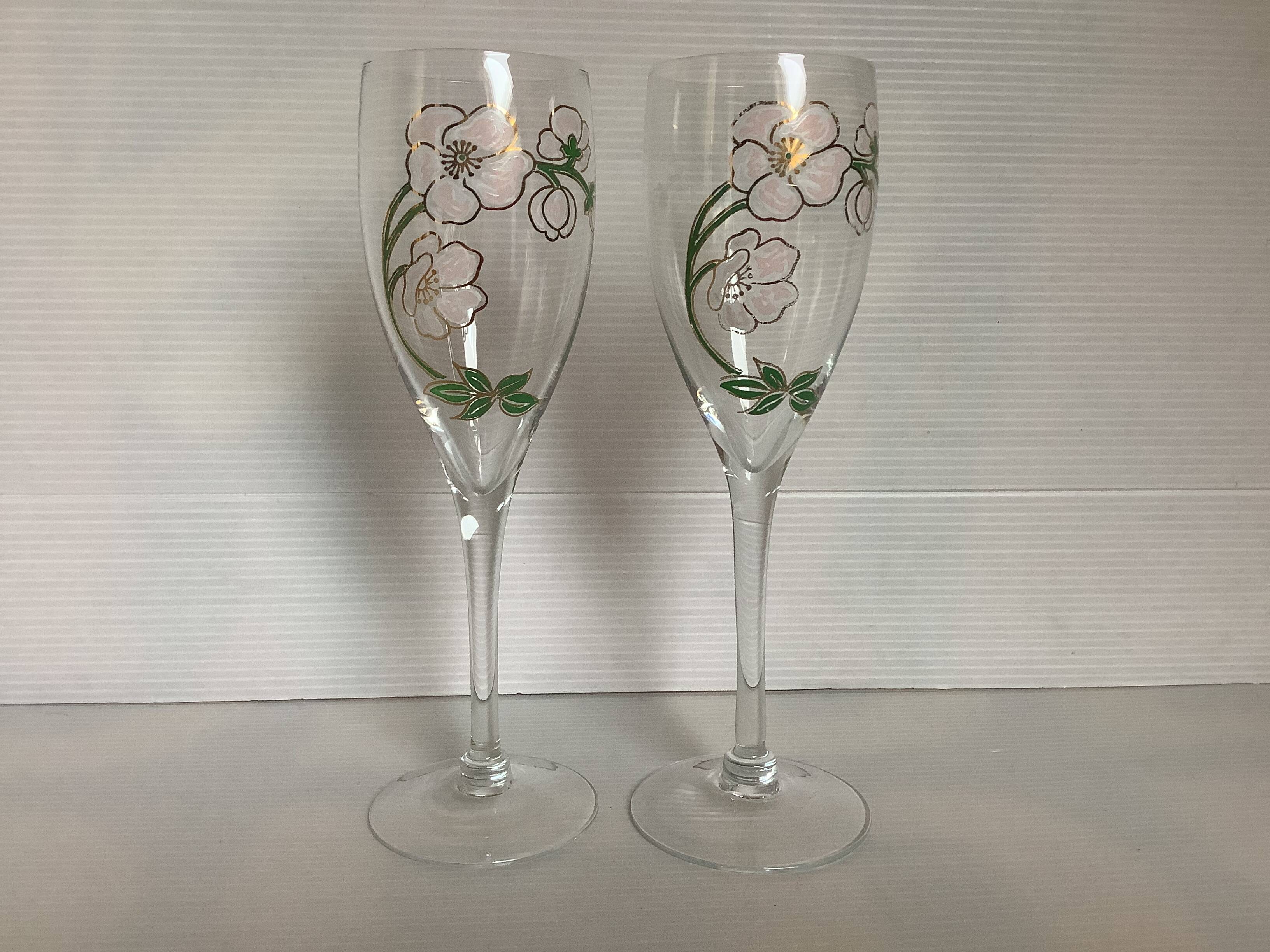 Paire de flûtes à champagne Laurent Perrier belle époque